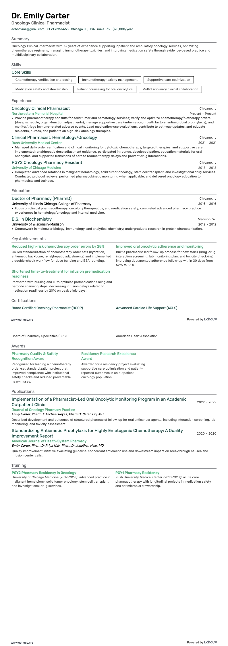 Farmacista clinico oncologico