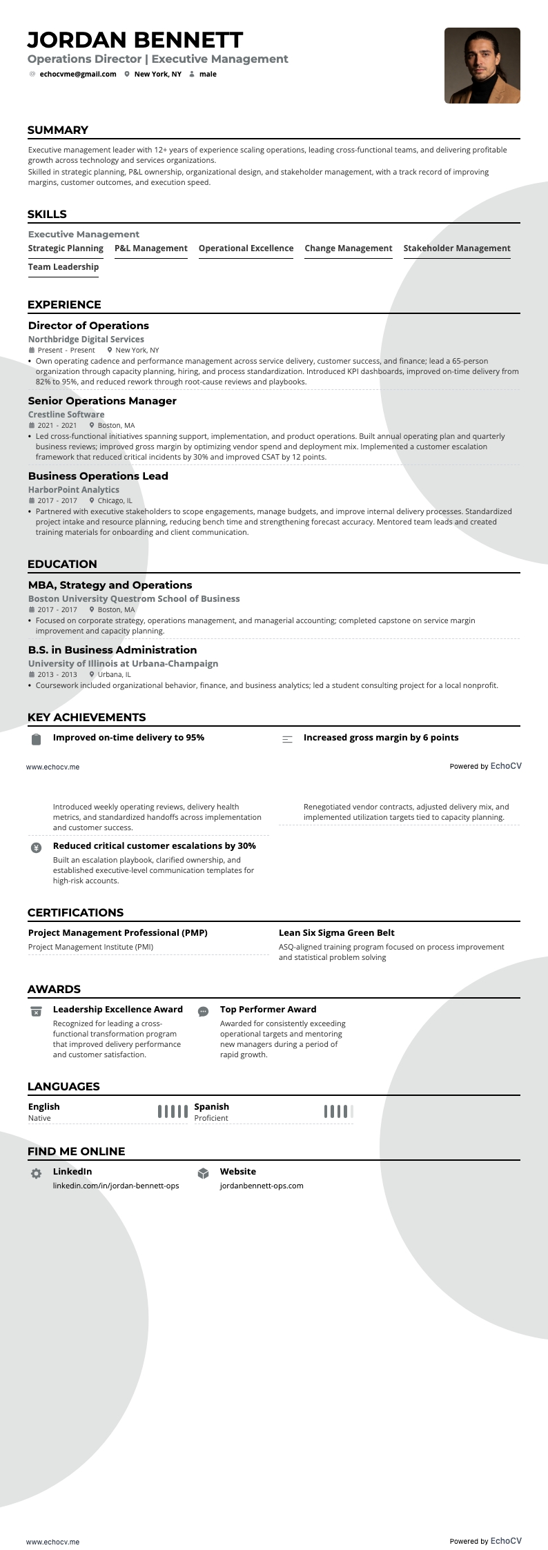 경영 example resume