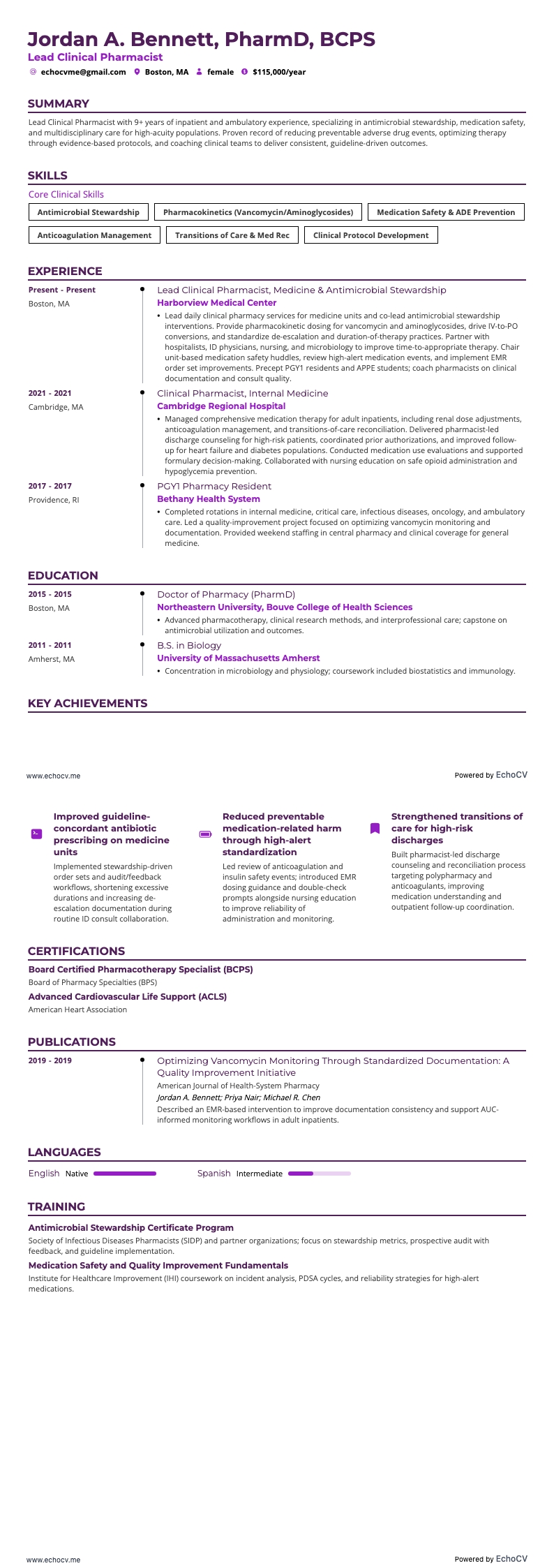 Lead Clinical Pharmacist full preview