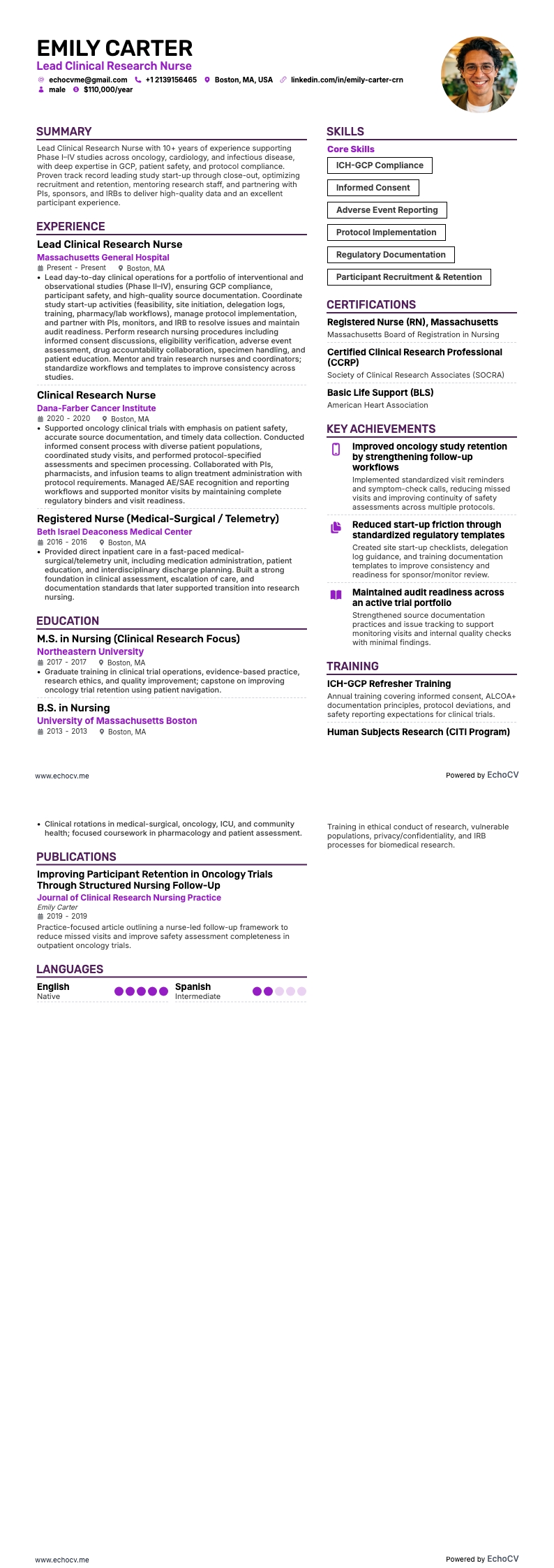 Lead Clinical Research Nurse full preview