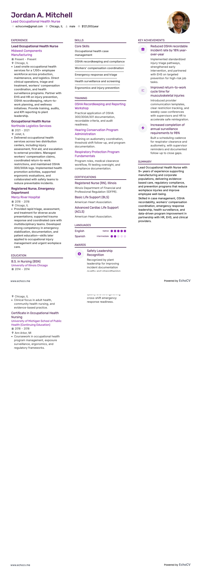 Lead Occupational Health Nurse full preview