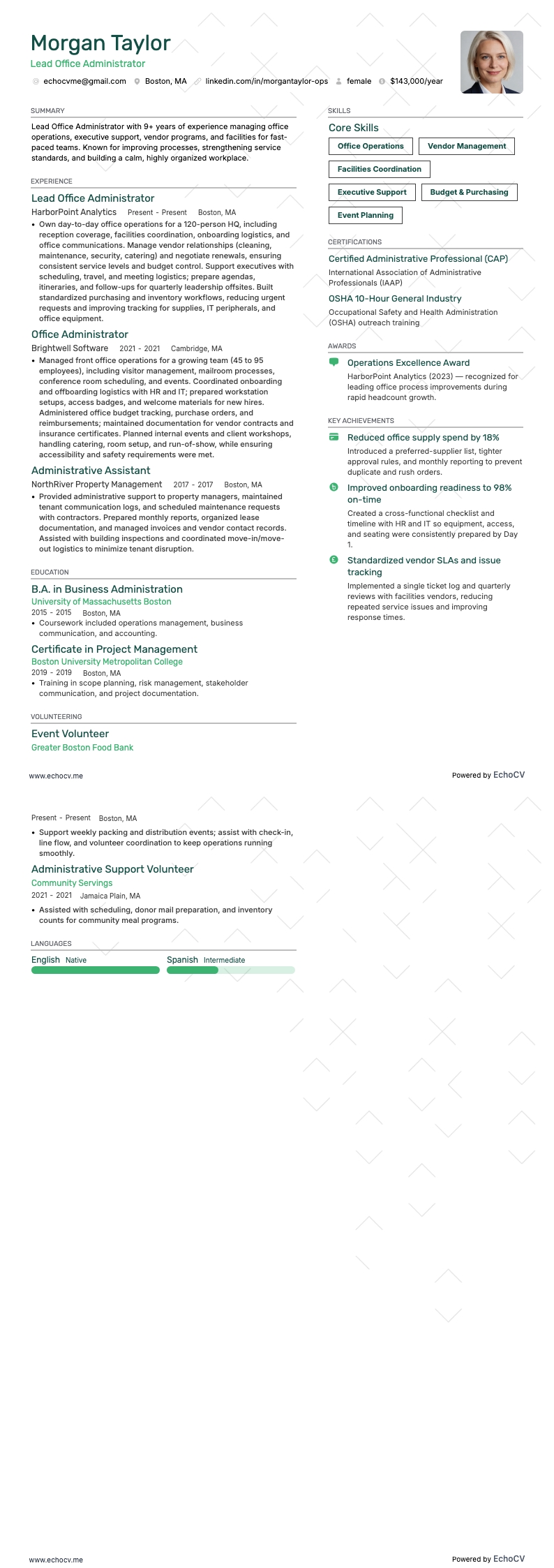 Lead Office Administrator full preview