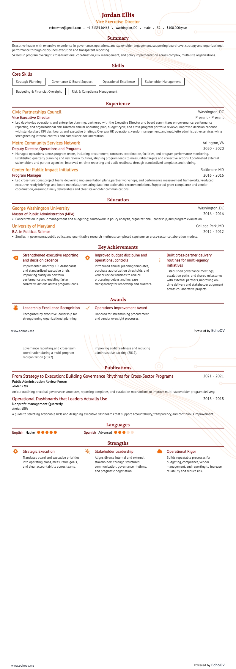 상무 이사 resume example