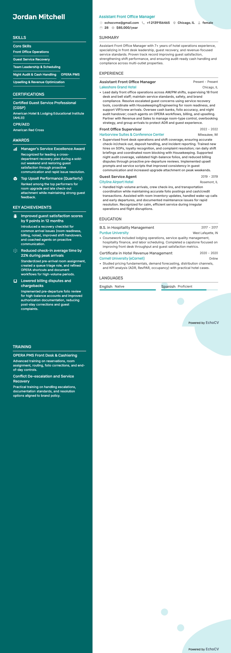 Xem trước đầy đủ Trợ lý quản lý tiền sảnh