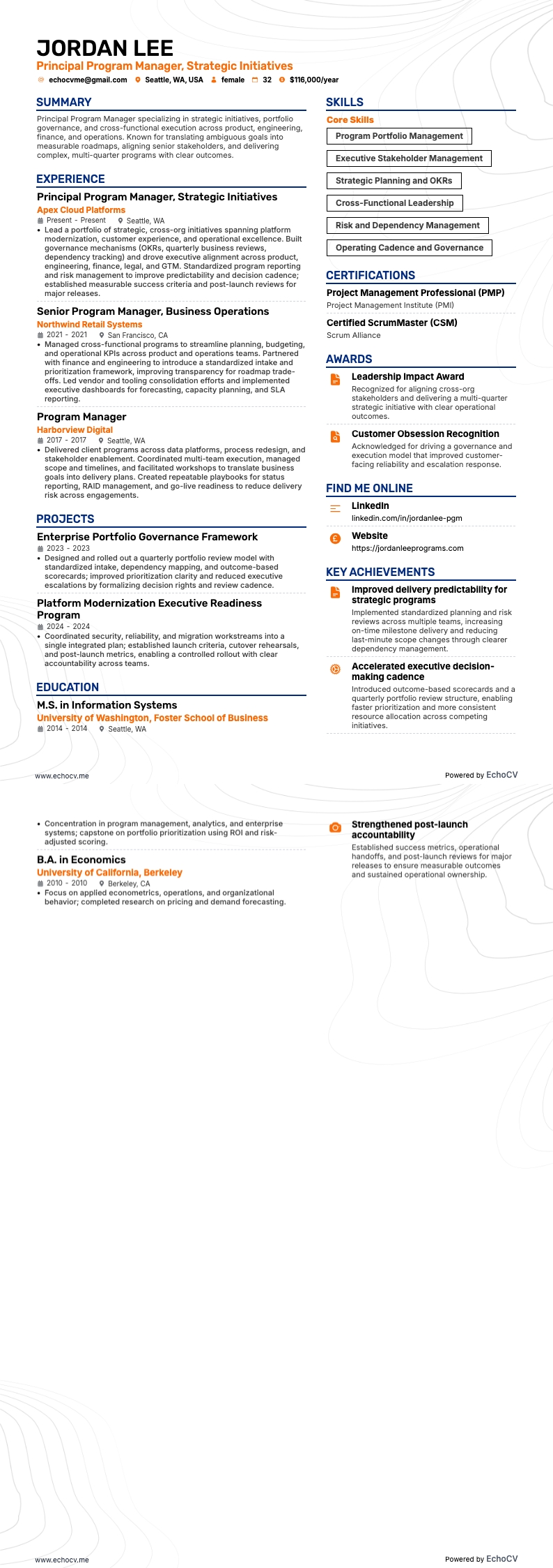 수석 프로그램 매니저, 전략 이니셔티브 전체 미리보기