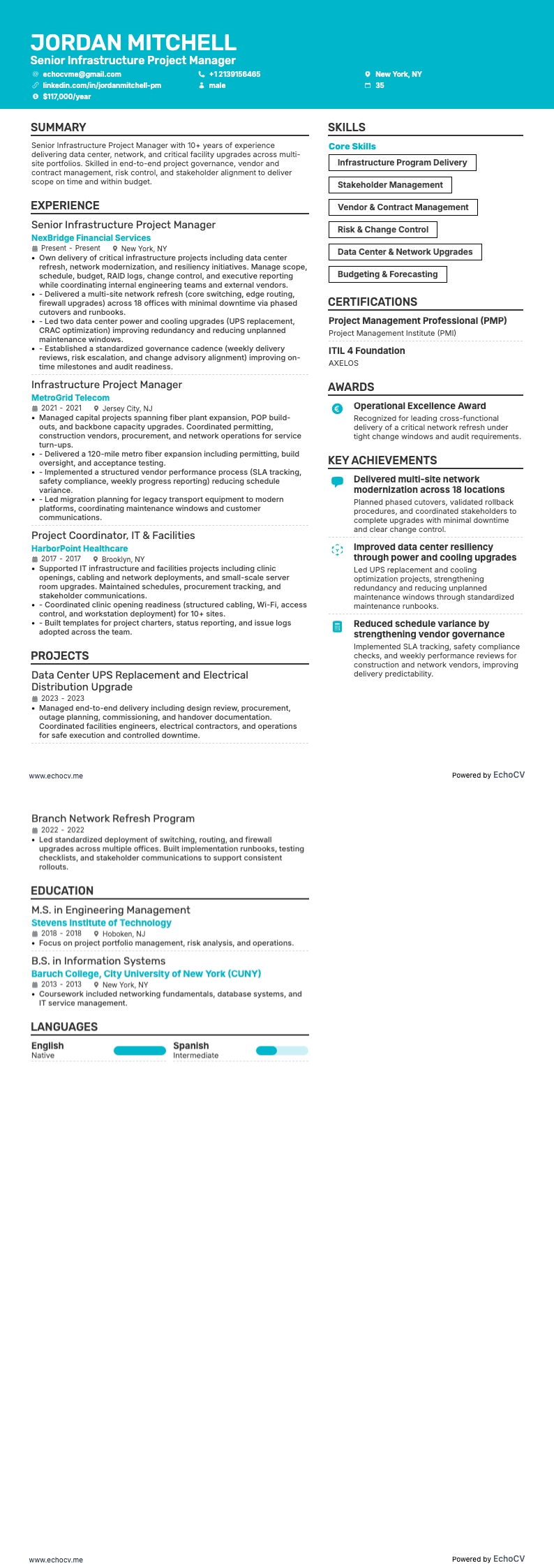 Senior Infrastructure Project Manager full preview