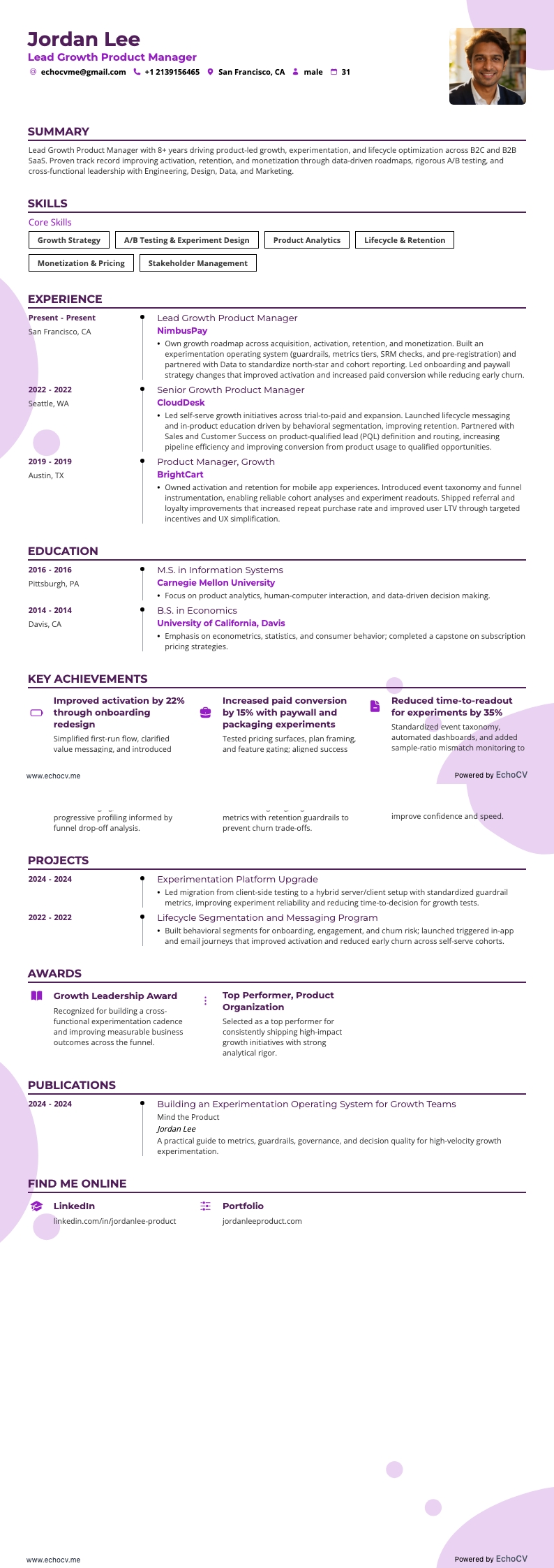 Lead Growth Product Manager full preview
