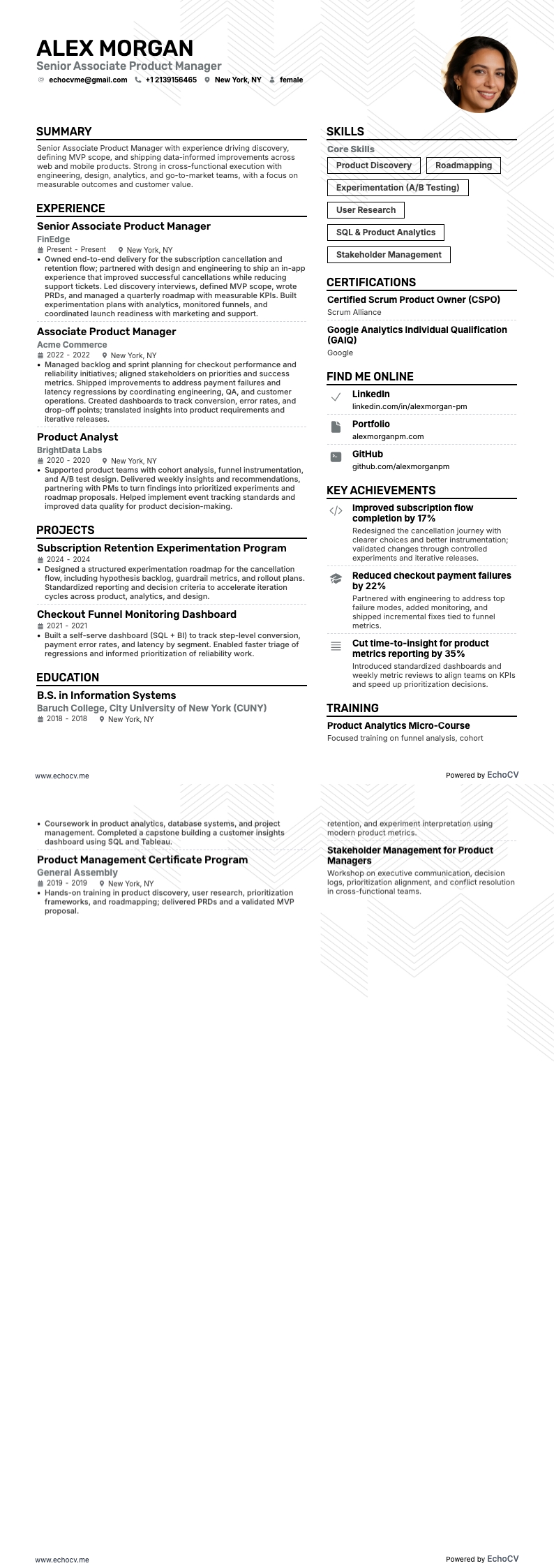 Senior Associate Product Manager full preview