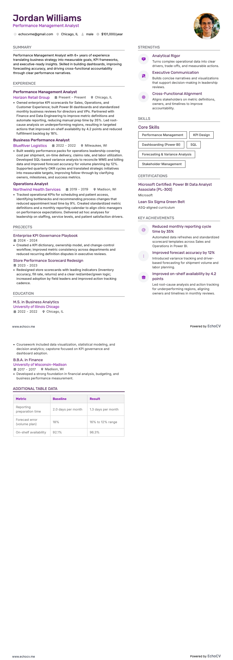 Performance Management Analyst full preview