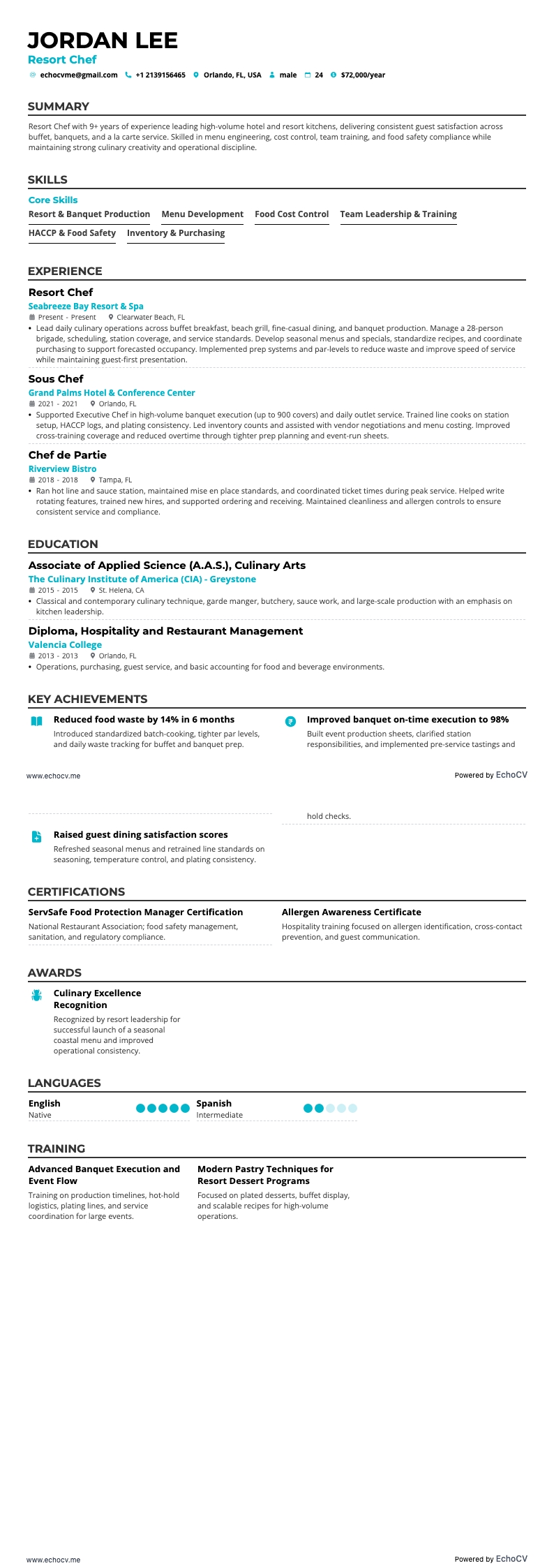Koch resume example