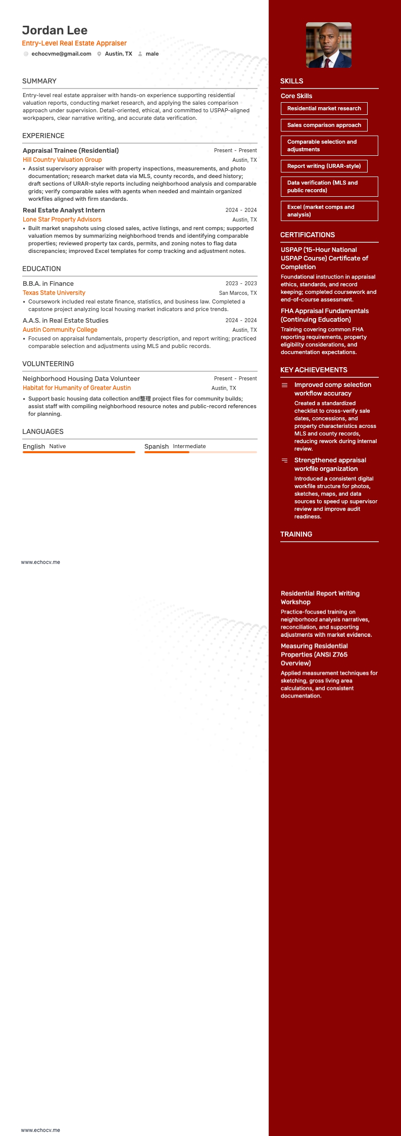 不動産鑑定士 resume example