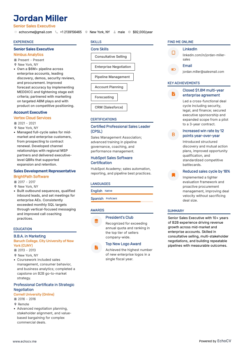 시니어 영업 담당자 전체 미리보기