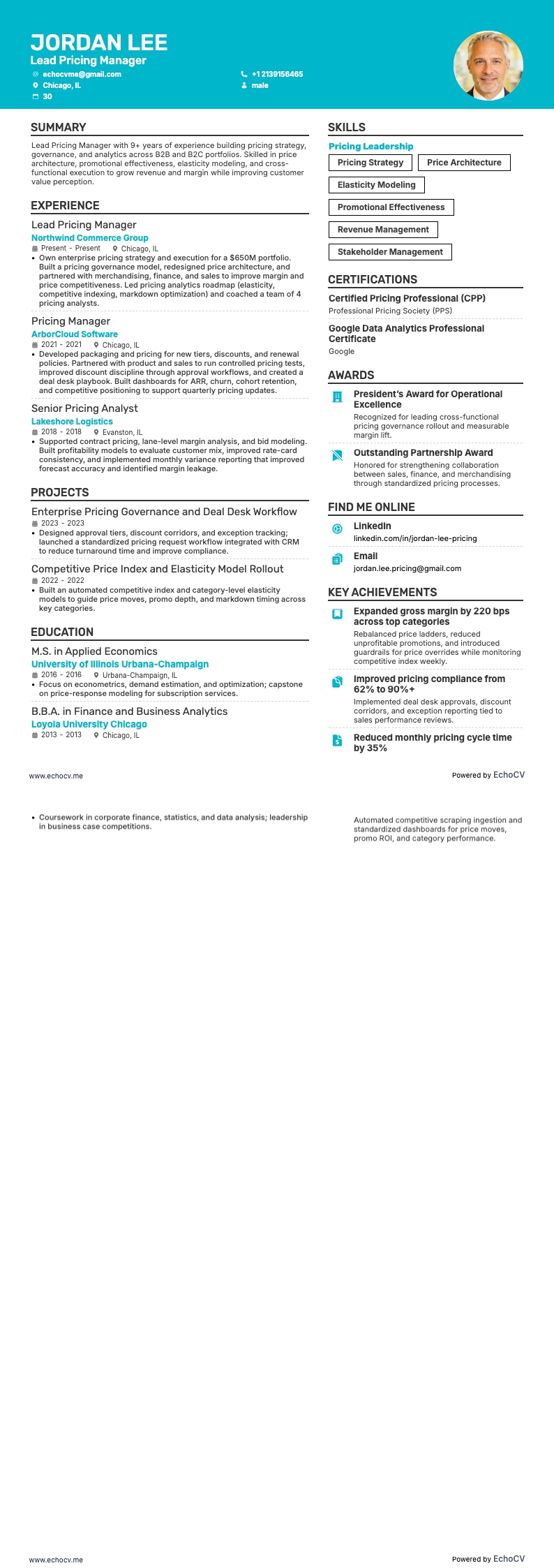 Responsabile principale pricing