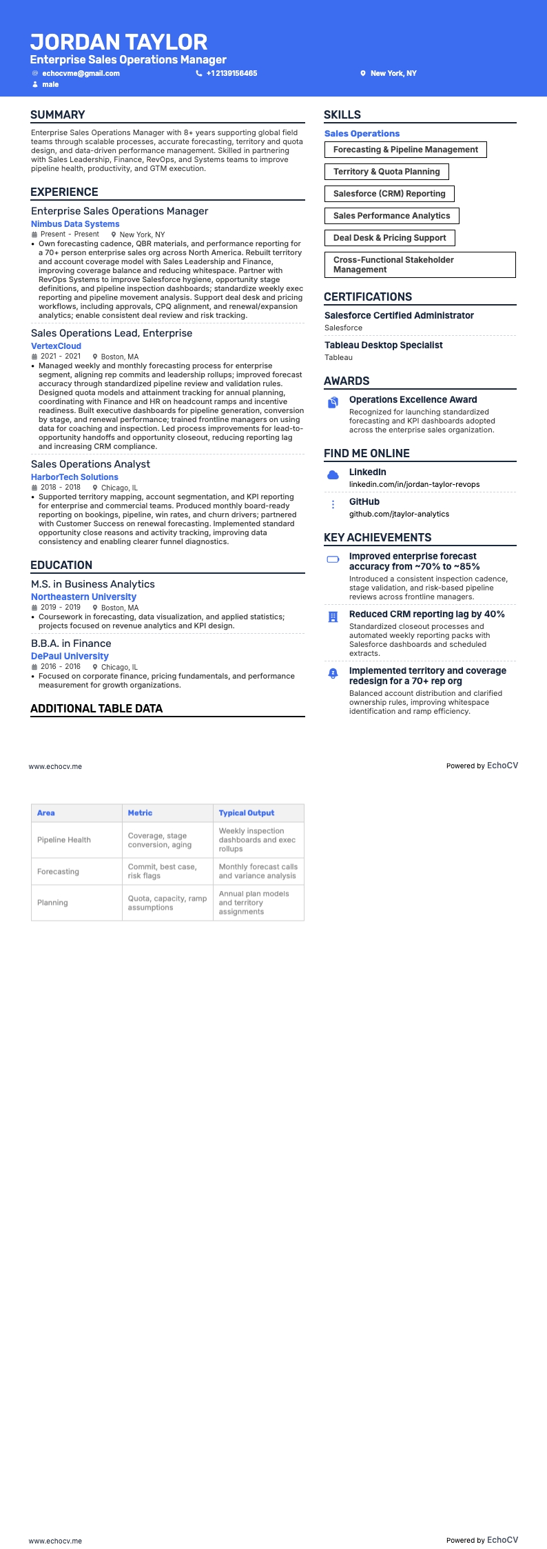 엔터프라이즈 영업 운영 관리자