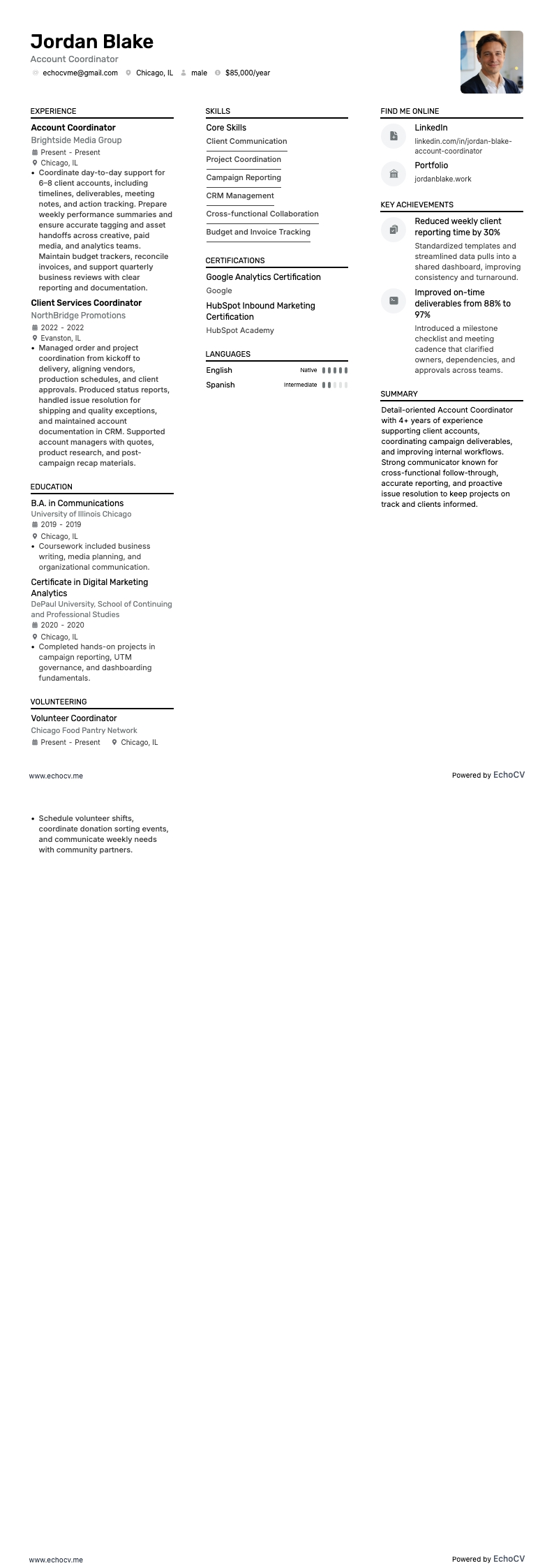 Account Coordinator full preview