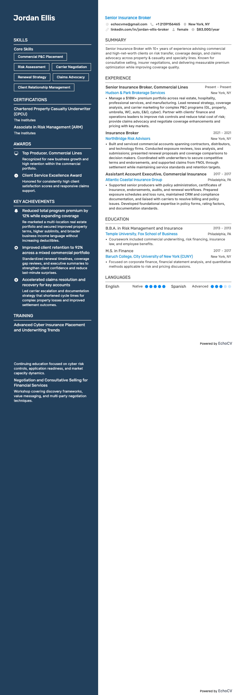 Senior försäkringsmäklare full förhandsvisning