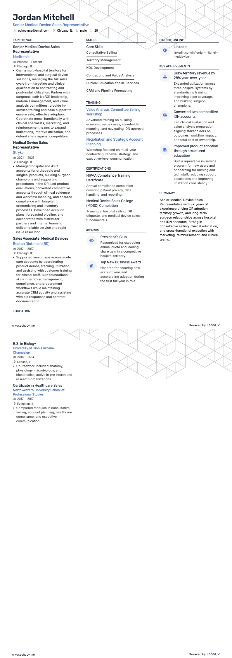 Senior Medical Device Sales Representative full preview