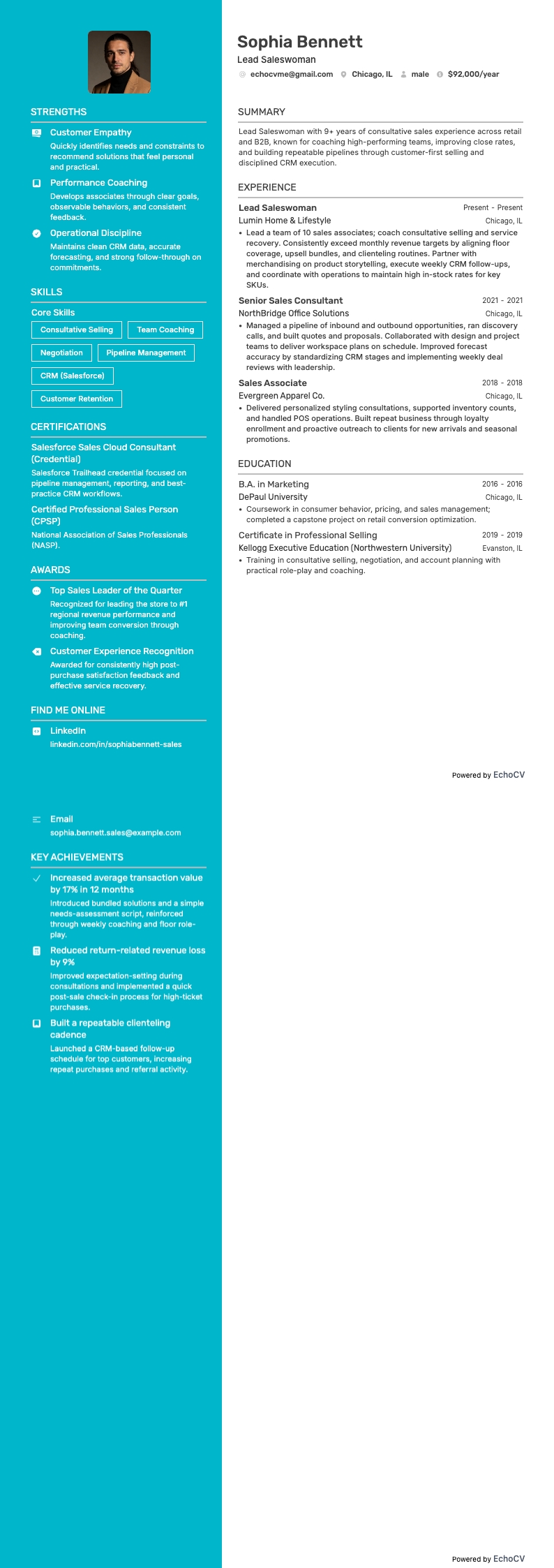 Lead Saleswoman full preview