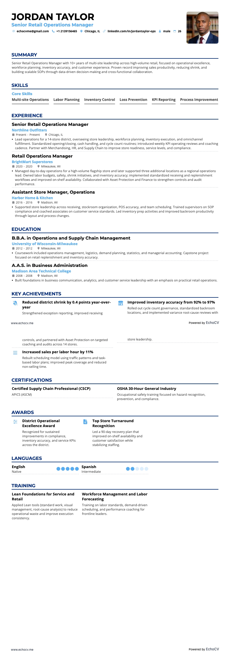 Senior Retail Operations Manager