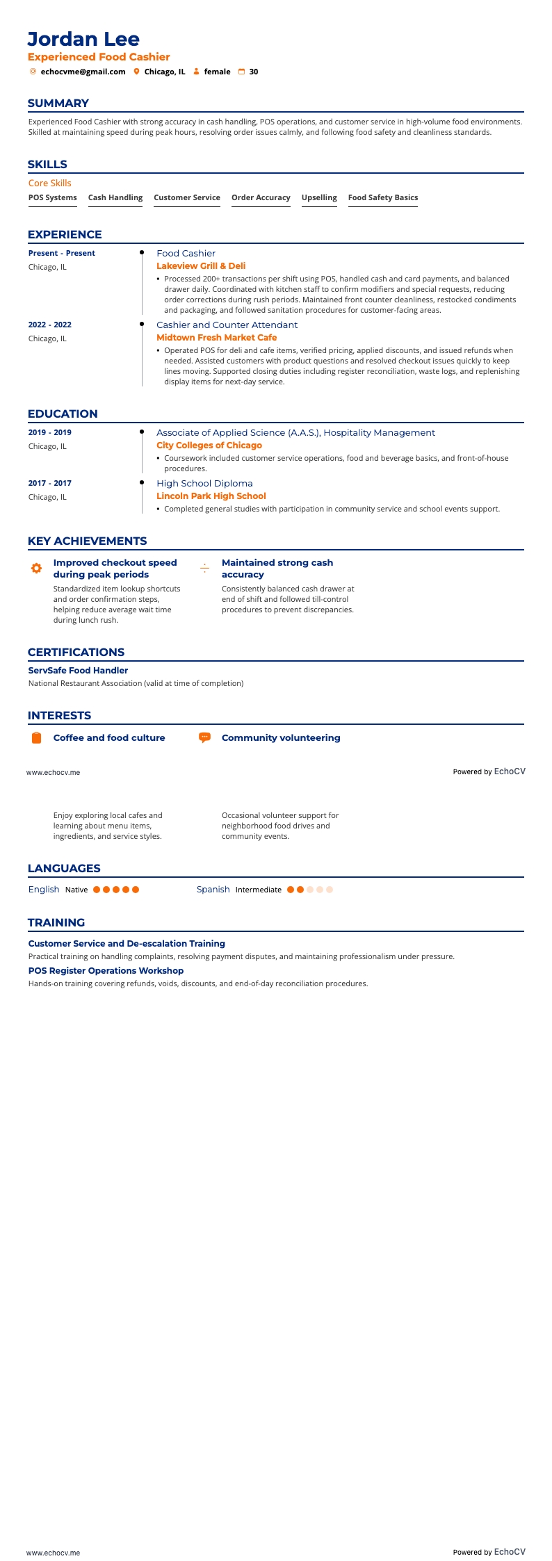 경력 있는 식품 계산원 전체 미리보기