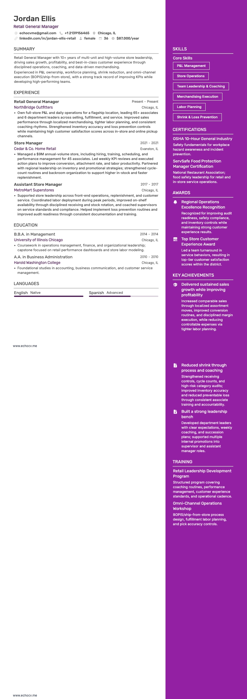 Retail General Manager full preview