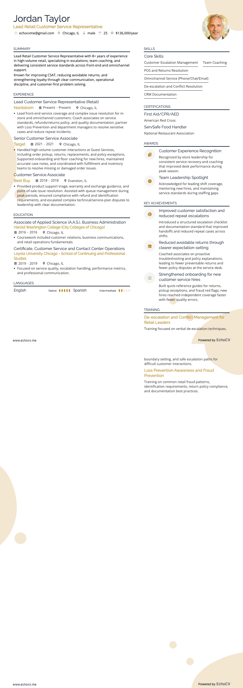 Lead Retail Customer Service Representative full preview