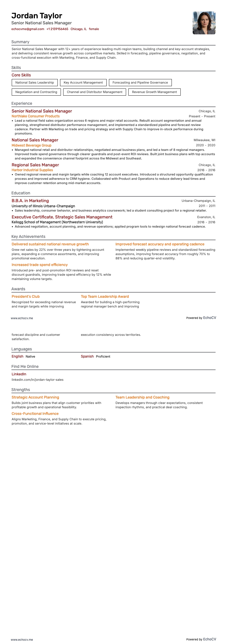 Senior National Sales Manager full preview