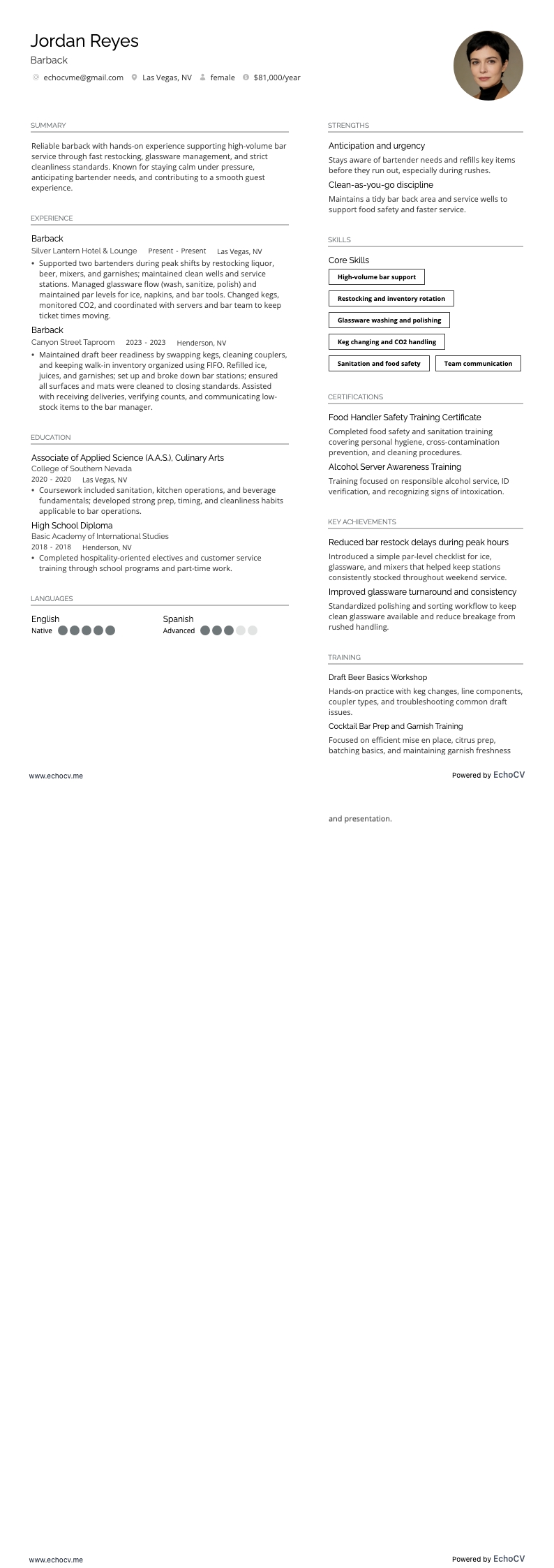 Barback example resume