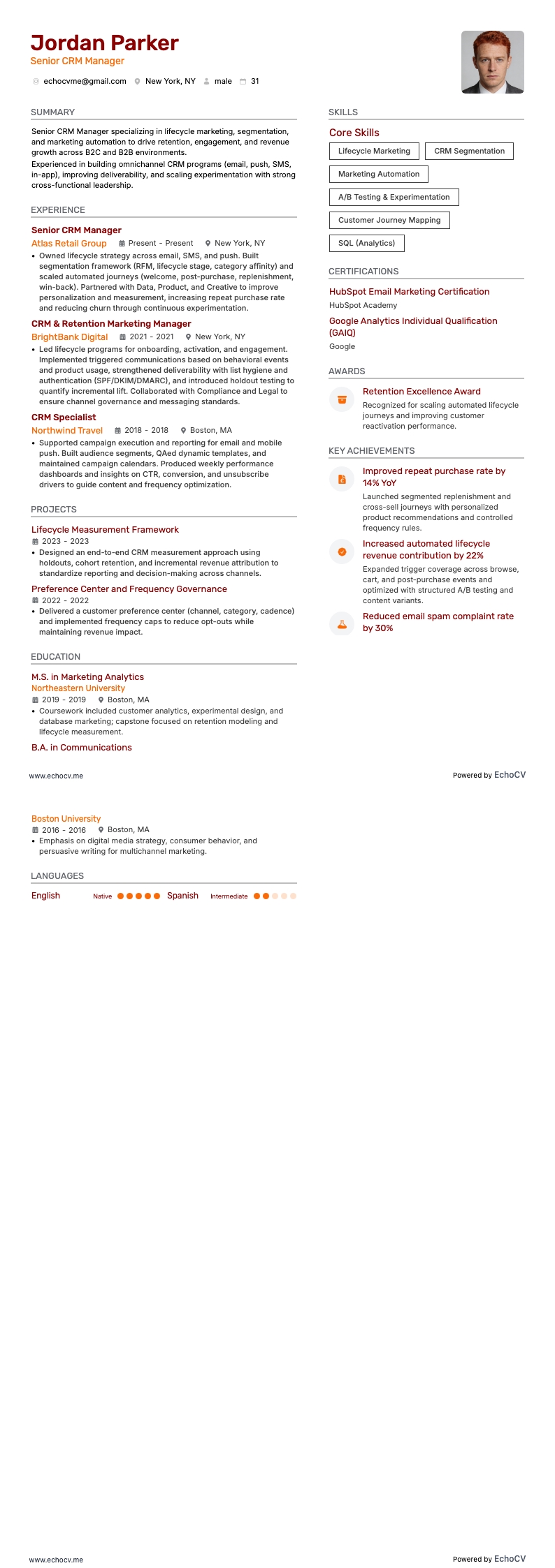 Senior CRM Manager full preview