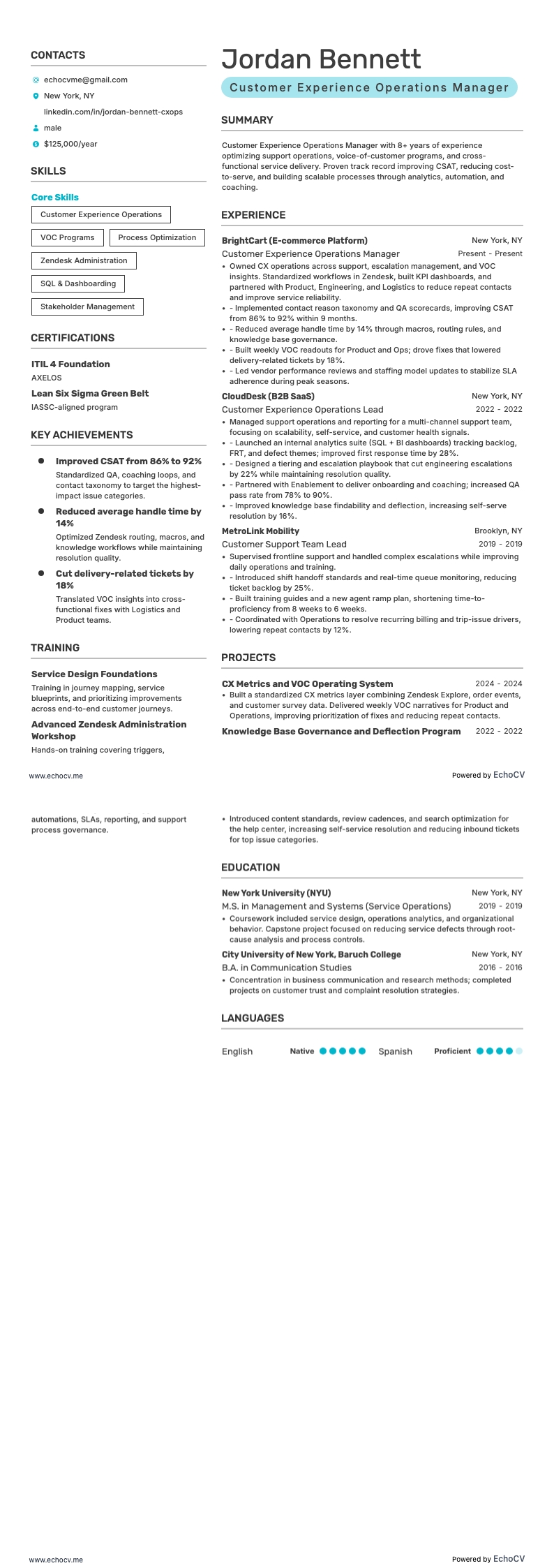 客戶體驗營運經理 完整預覽