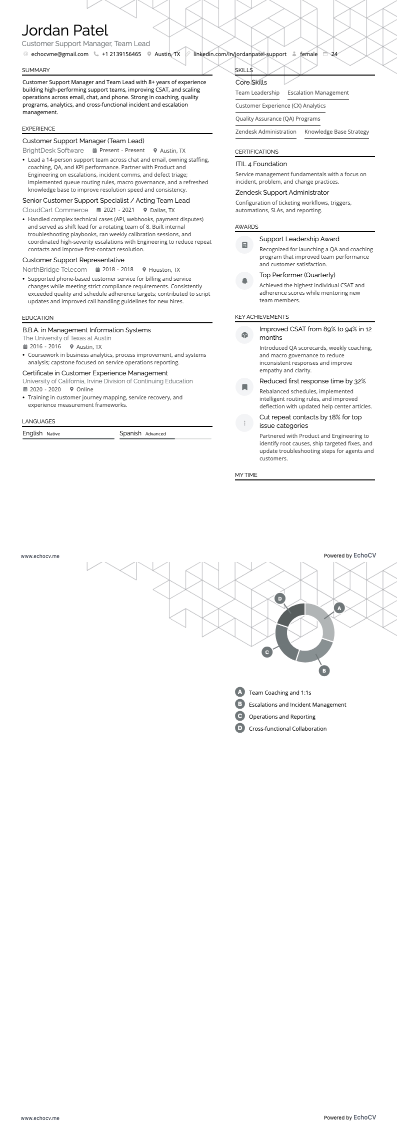 客户支持经理，团队主管 完整预览