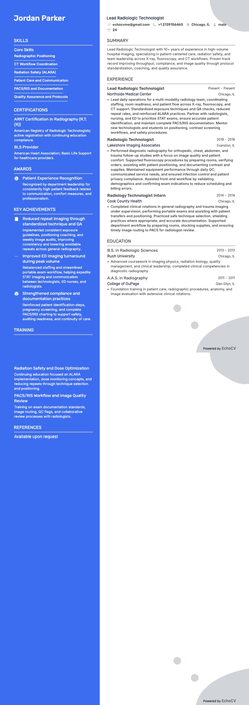 Lead Radiologic Technologist full preview