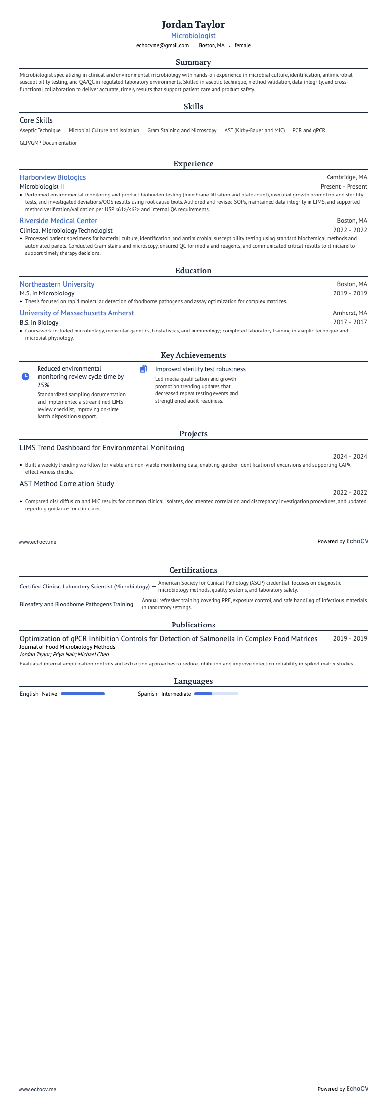 Biologie resume example