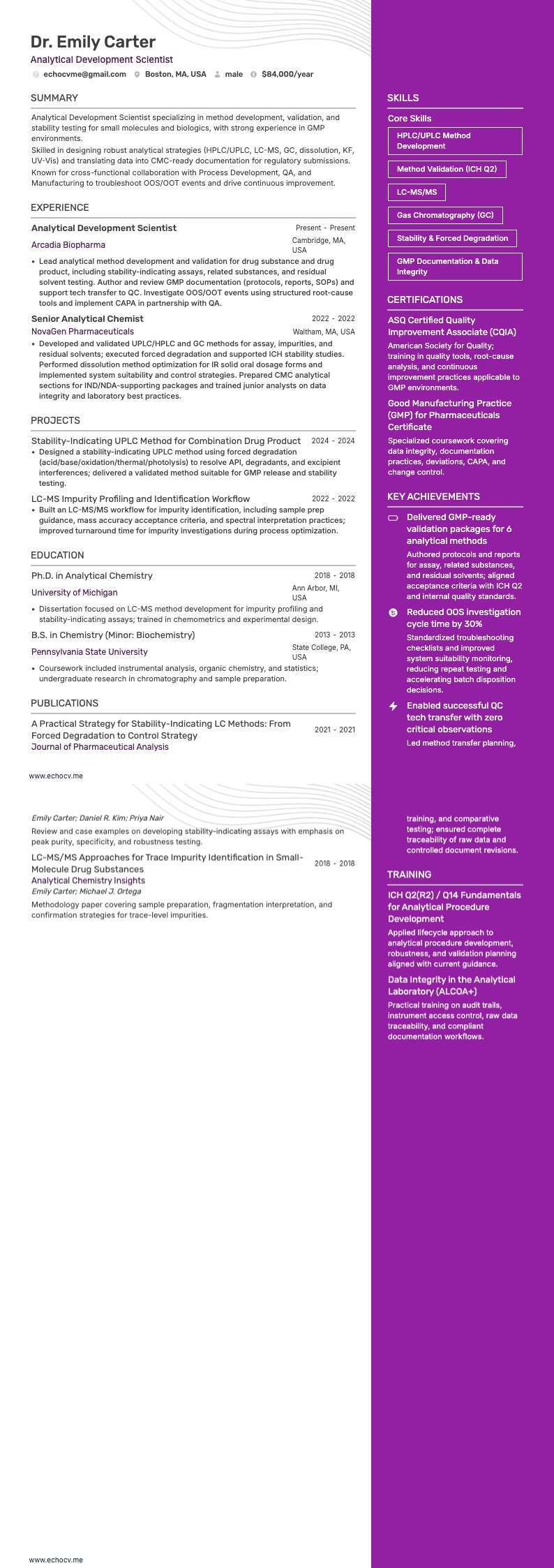 Analytical Development Scientist