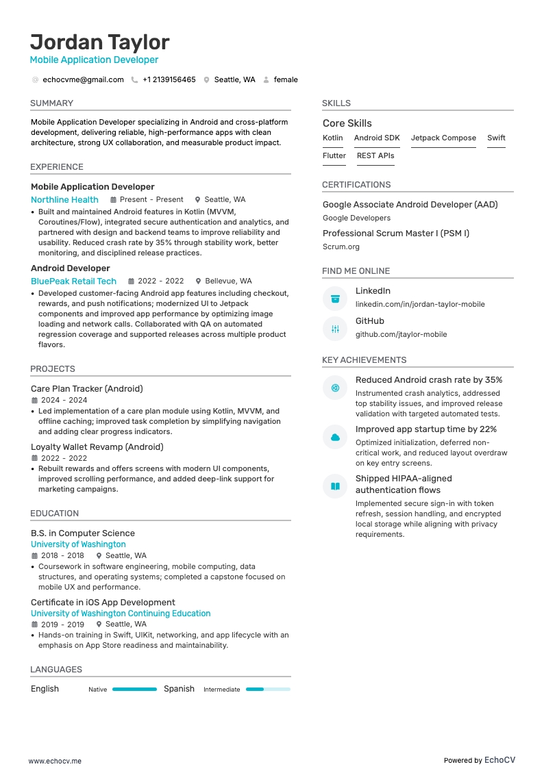 Prévia completa de Desenvolvedor de aplicações móveis