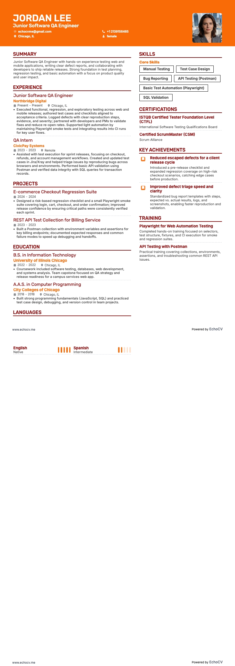 Kỹ sư QA phần mềm Junior