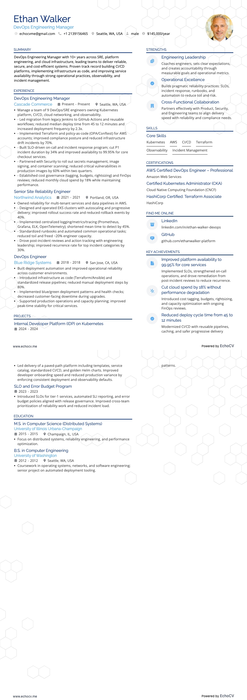 DevOps-Engineering-Manager example resume