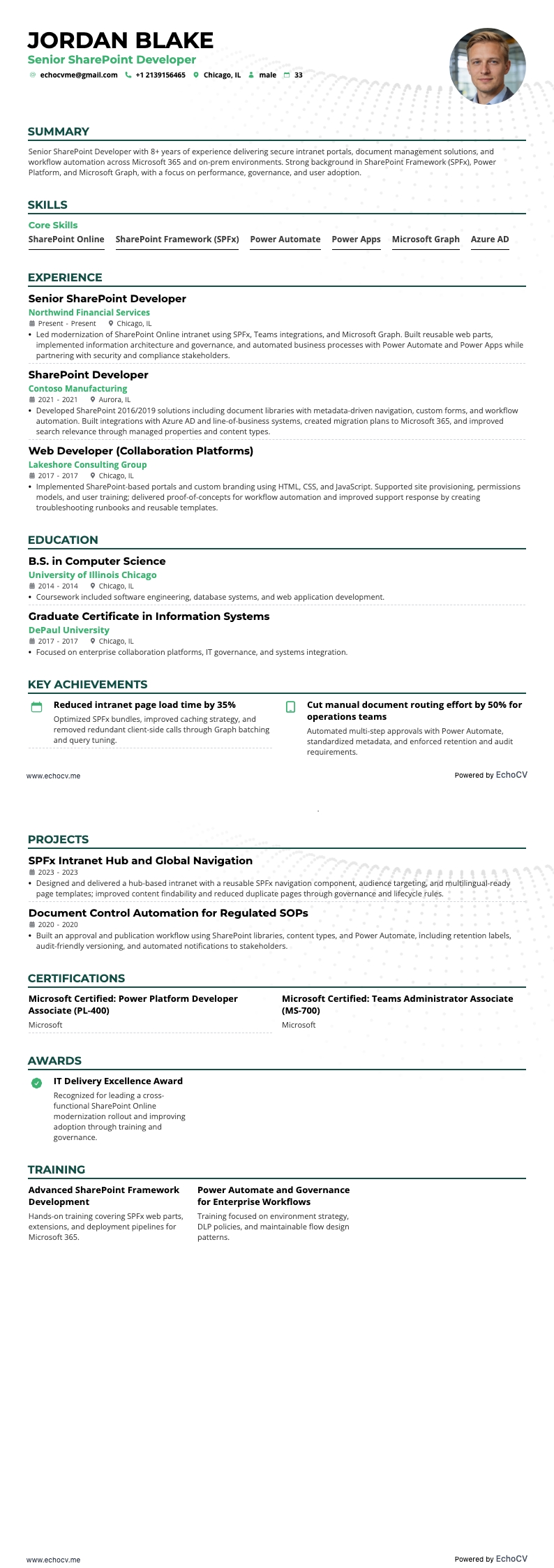 Senior SharePoint Developer full preview