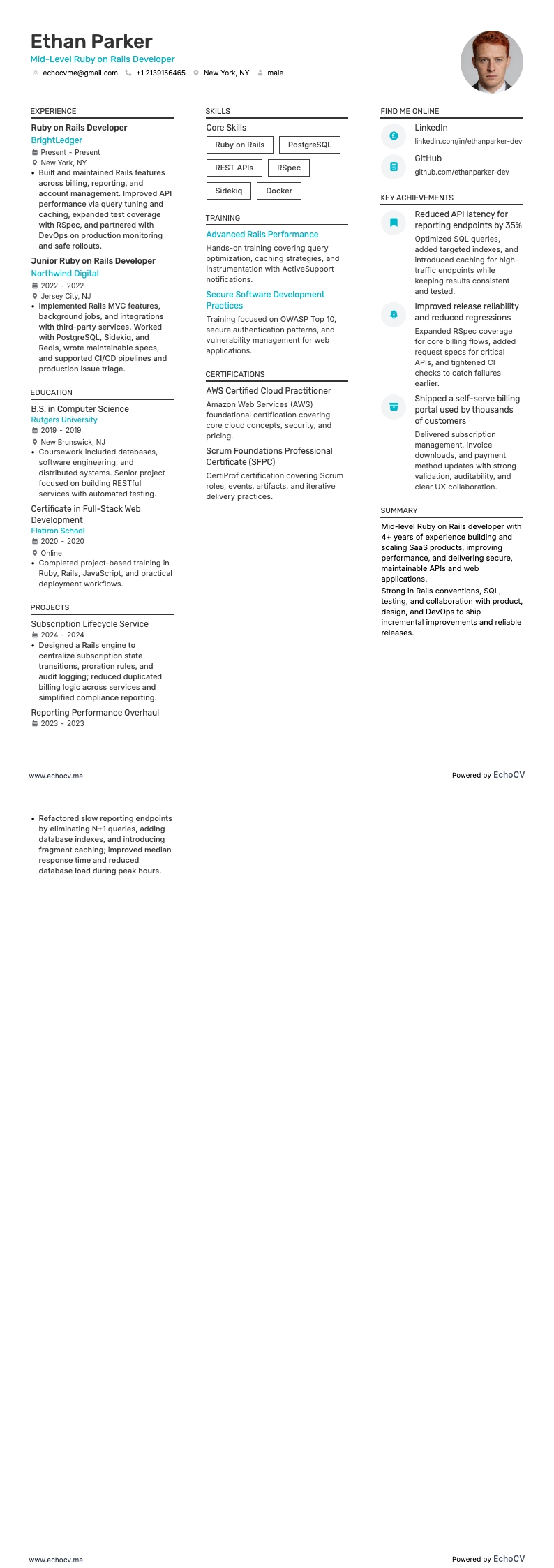 Mid-Level Ruby on Rails Developer full preview