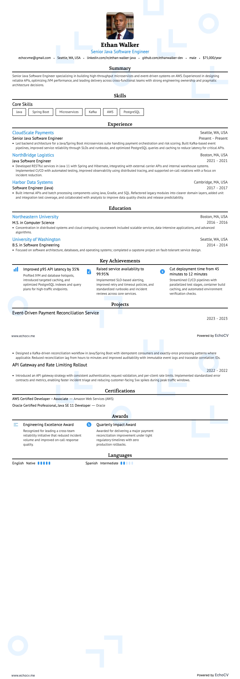 Senior Java Software Engineer full preview