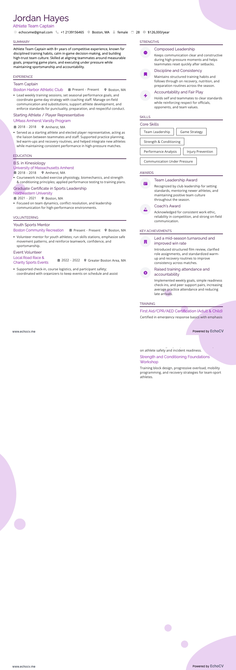 Athlete Team Captain full preview