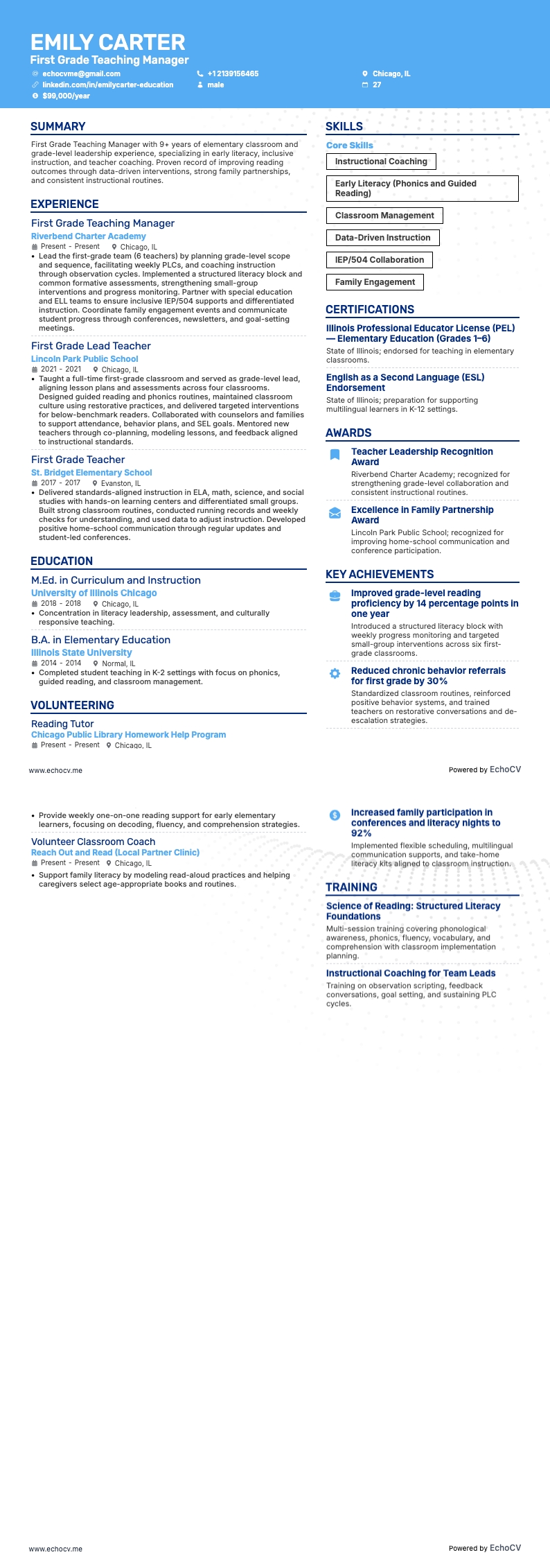 First Grade Teaching Manager full preview