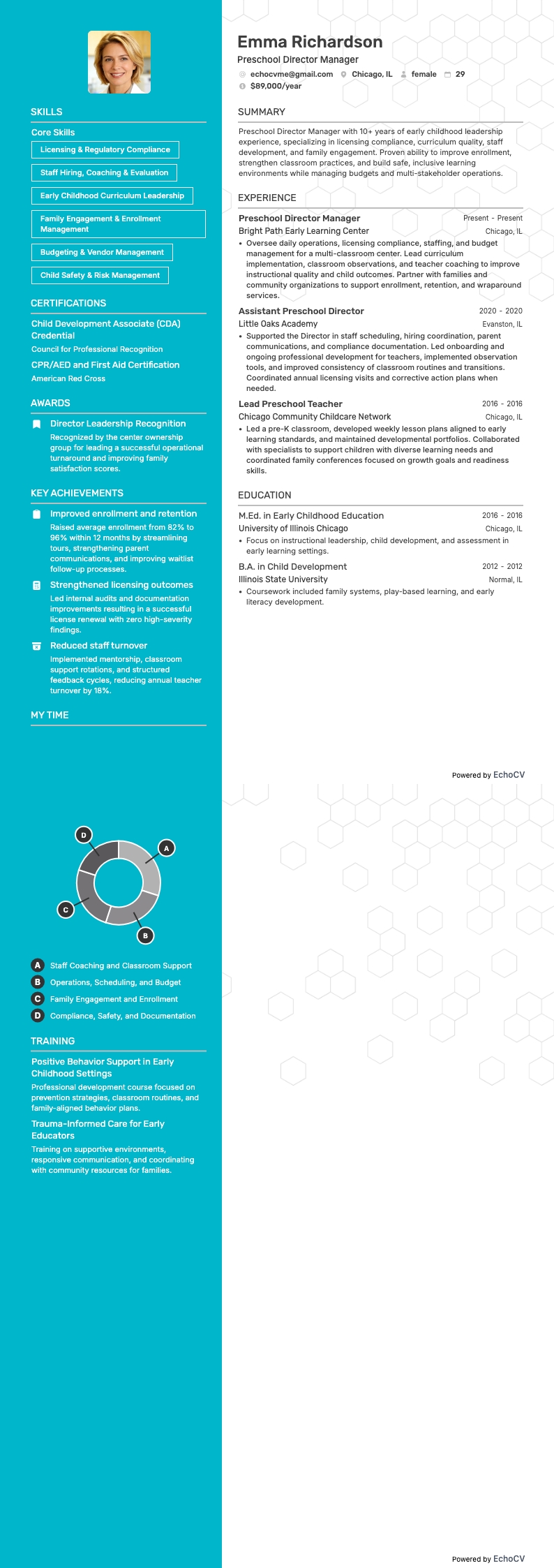 Preschool Director Manager full preview