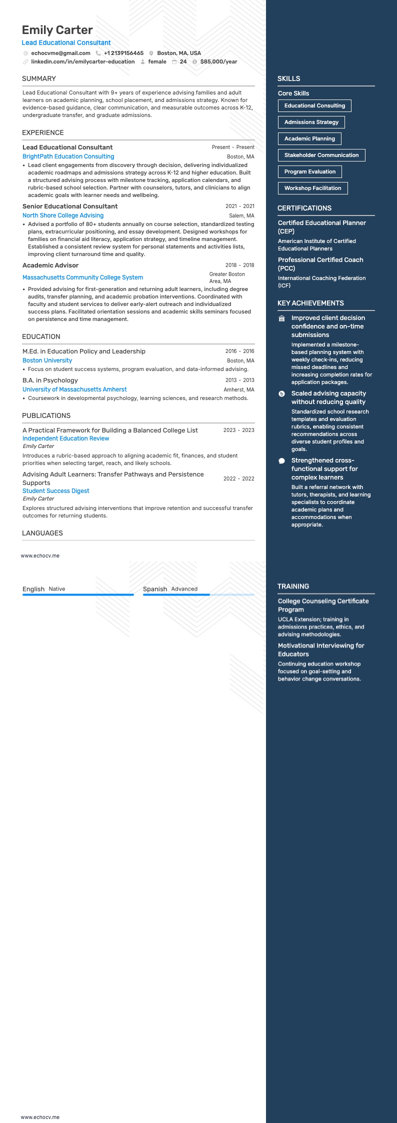 Lead Educational Consultant full preview