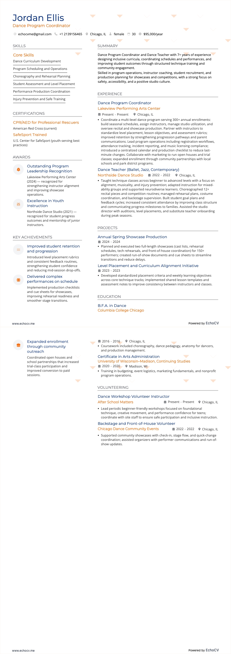 Coordinatore di programmi di danza