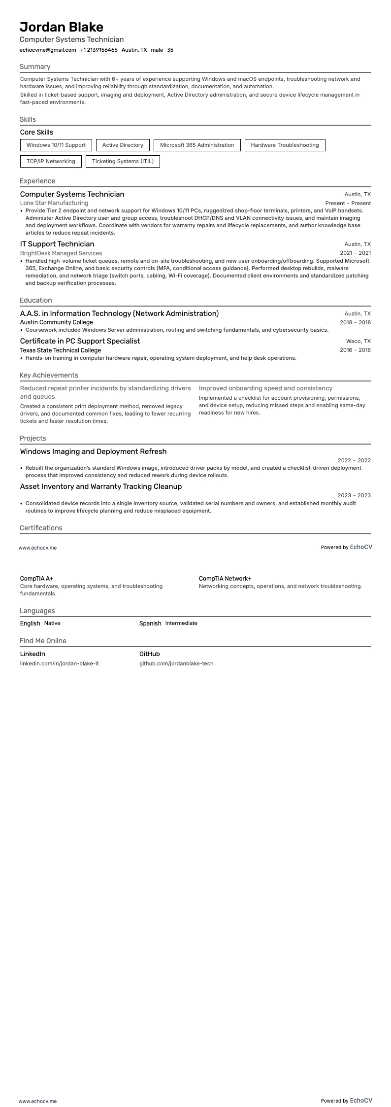 Tecnico dei sistemi informatici