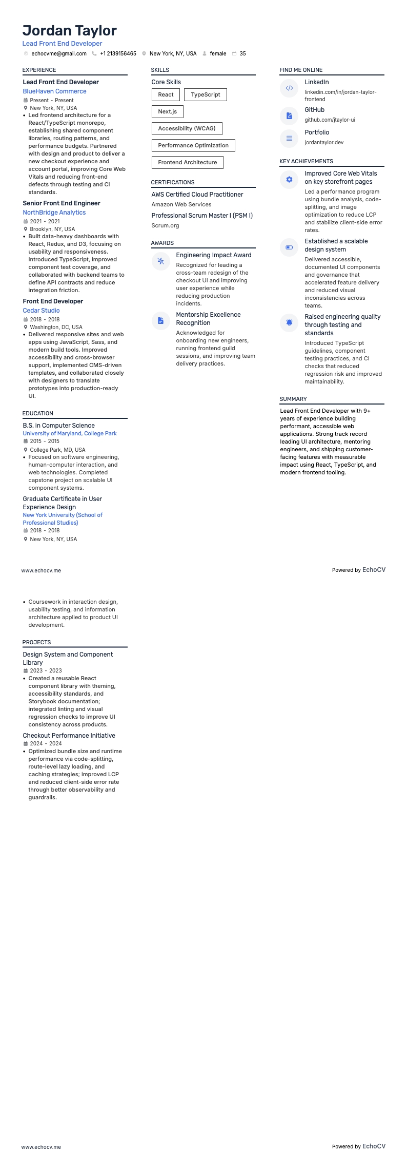 リードフロントエンド開発者 の全体プレビュー