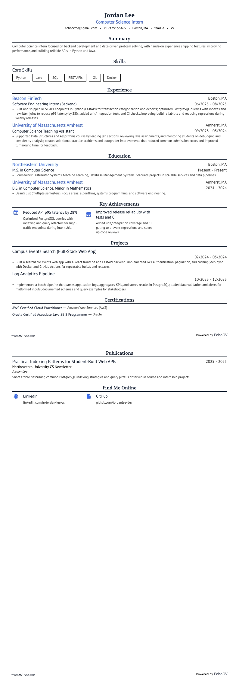 Computer Science Intern full preview