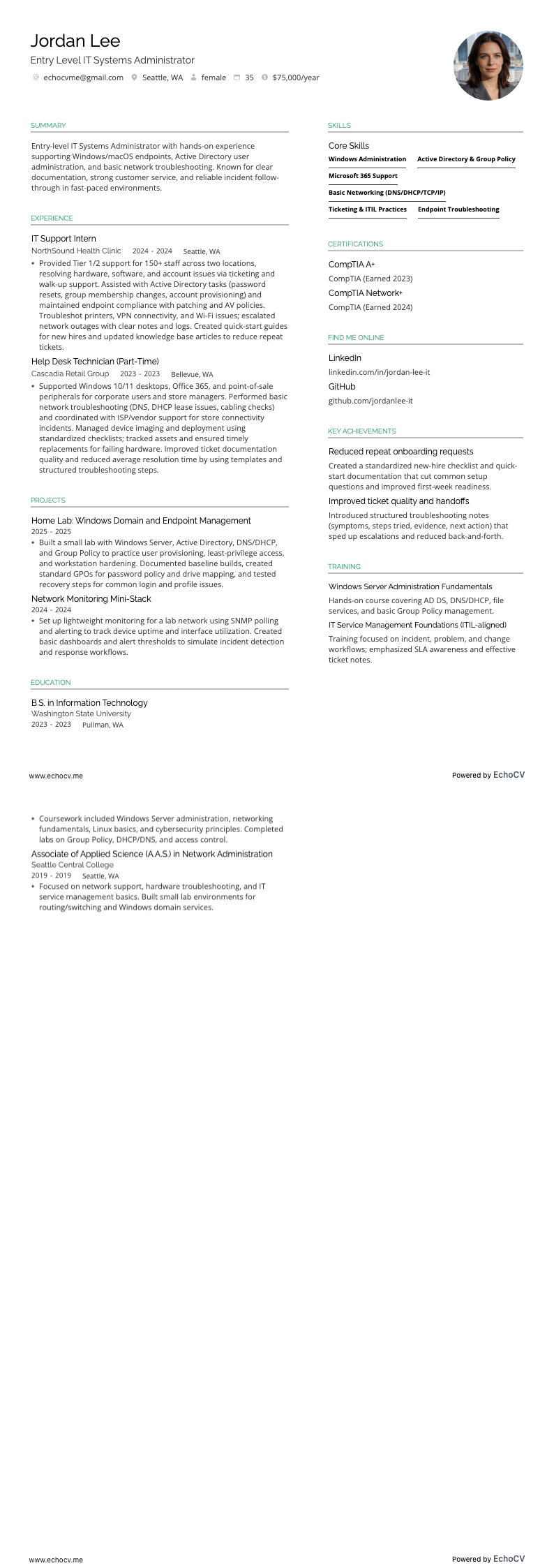 Administrador de Sistemas de TI Júnior