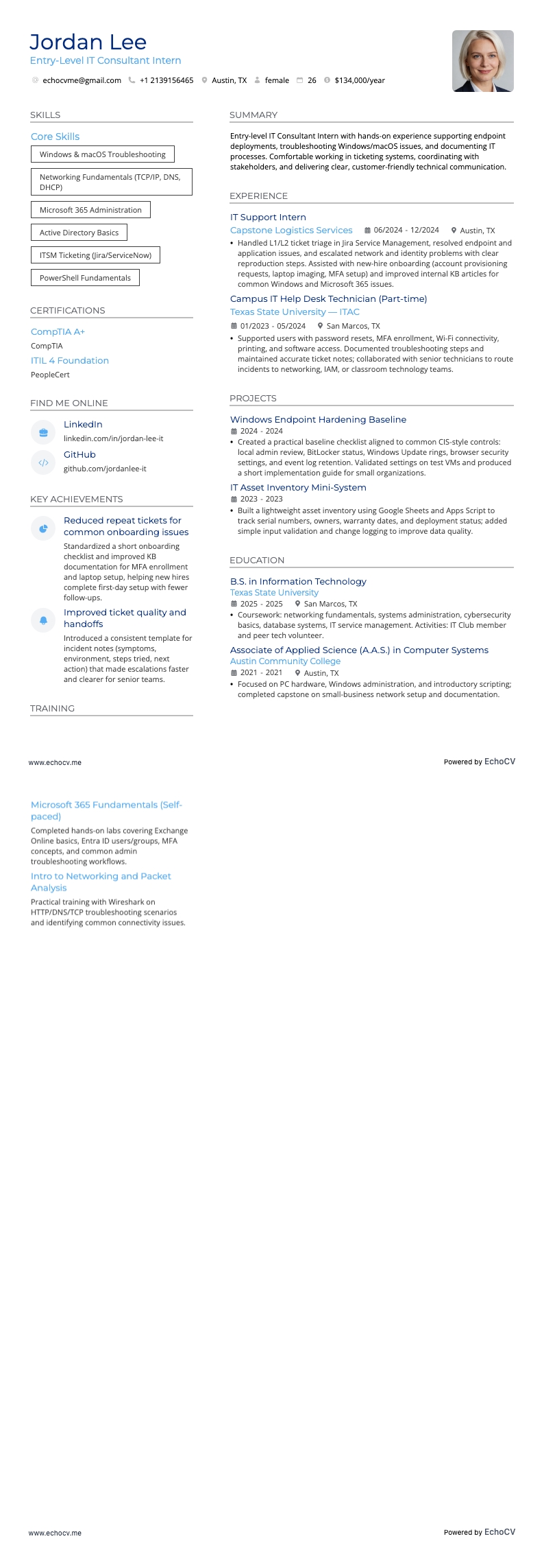 Entry-Level IT Consultant Intern full preview